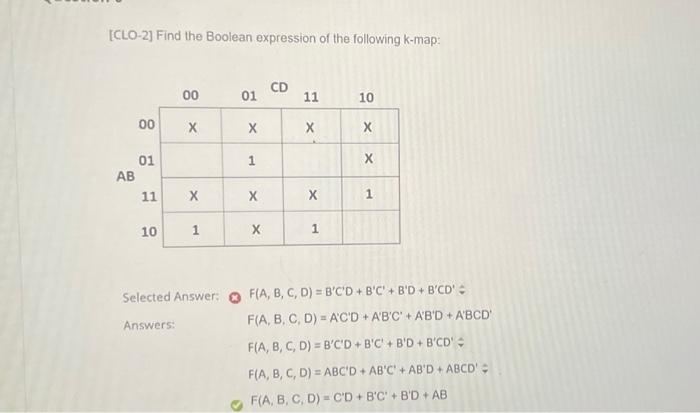 Solved [CLO-2] Find the Boolean expression of the following | Chegg.com