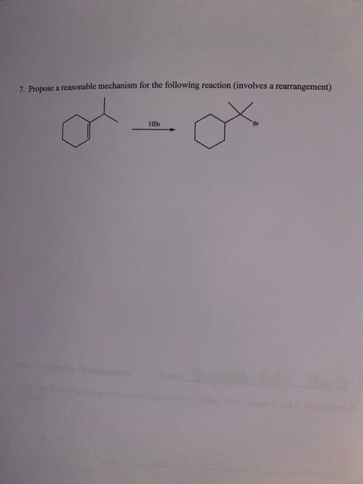 Solved 7. Propose a reasonable mechanism for the following | Chegg.com