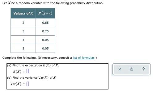 Solved Let X be a random variable with the following | Chegg.com