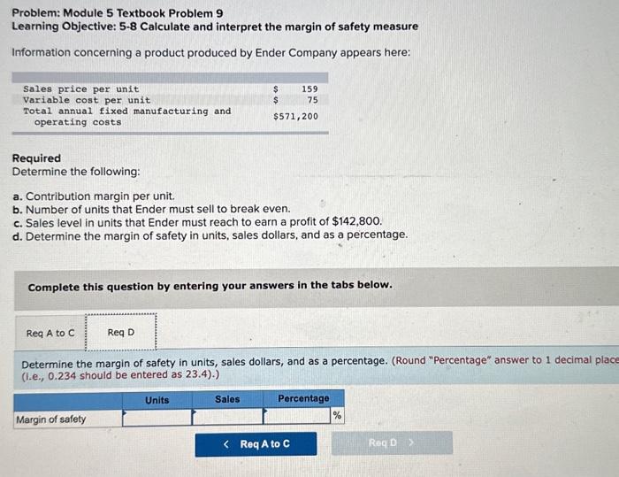 Solved Problem: Module 5 Textbook Problem 9 Learning | Chegg.com