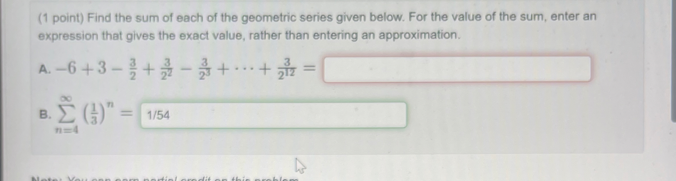 Solved Point Find The Sum Of Each Of The Geometric Chegg Com