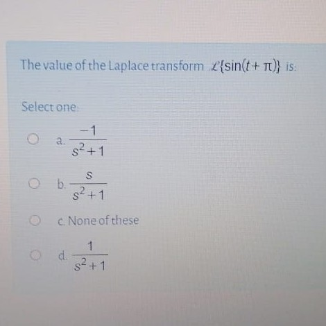 Solved The Value Of The Laplace Transform L E A B Where I Chegg Com