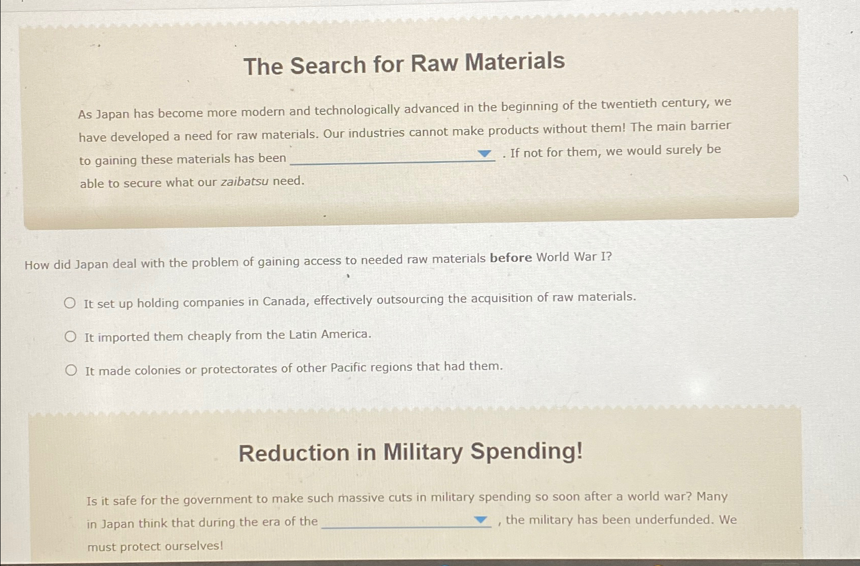 Solved The Search for Raw MaterialsAs Japan has become more 