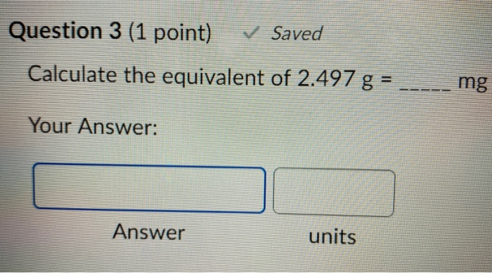 Solved Question 3 (1 point) Saved Calculate the equivalent | Chegg.com