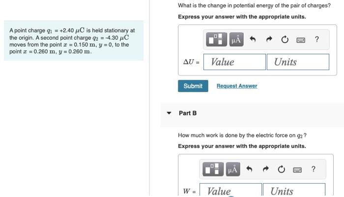 Solved What is the change in potential energy of the pair of | Chegg.com