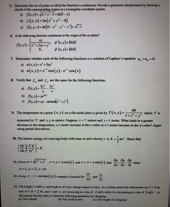 Solved Determine The Set Of Points At Which The Function Chegg Com