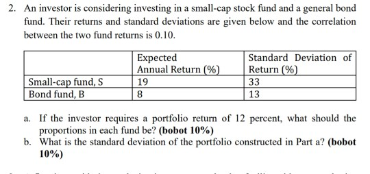 Solved 2. An Investor Is Considering Investing In A | Chegg.com