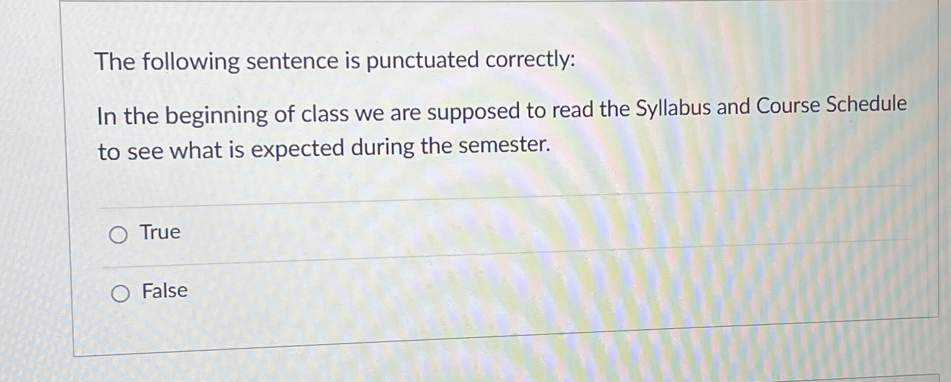 Solved The following sentence is punctuated correctly:In the | Chegg.com