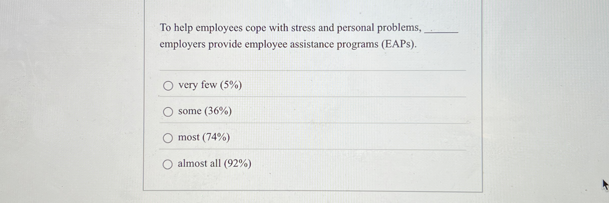 Solved To help employees cope with stress and personal | Chegg.com