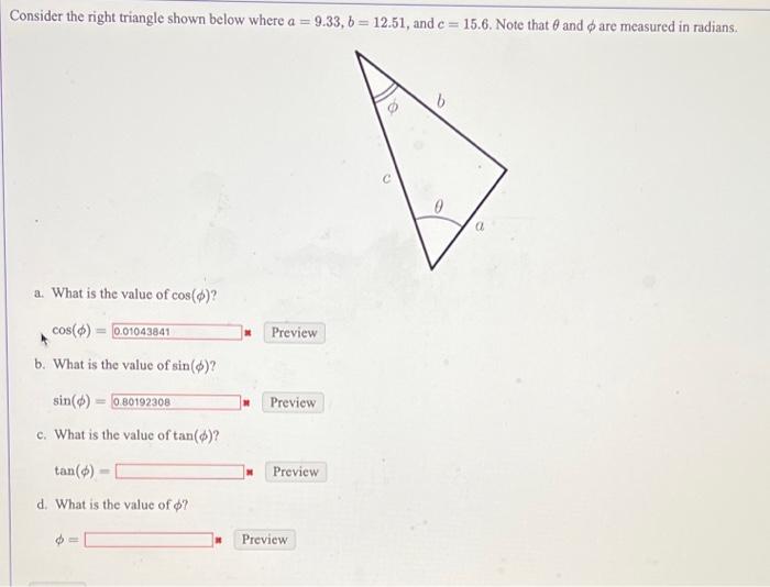 Solved Consider the right triangle shown below where | Chegg.com