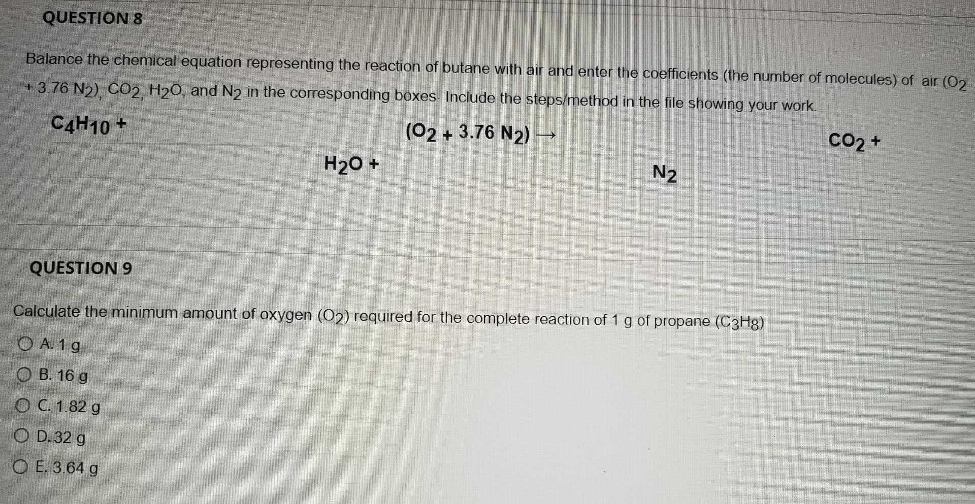 Solved QUESTION 8 Balance the chemical equation representing | Chegg.com