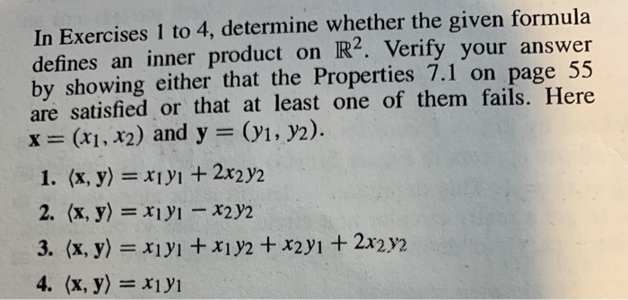 Solved In Exercises 1 to 4, determine whether the given | Chegg.com