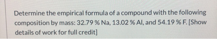 Solved Determine The Empirical Formula Of A Compound With | Chegg.com