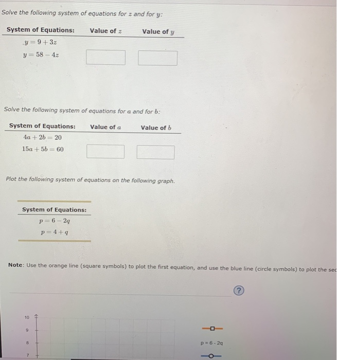Solved Solve the following system of equations for z and for | Chegg.com