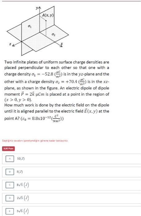 Solved Two infinite plates of uniform surface charge | Chegg.com