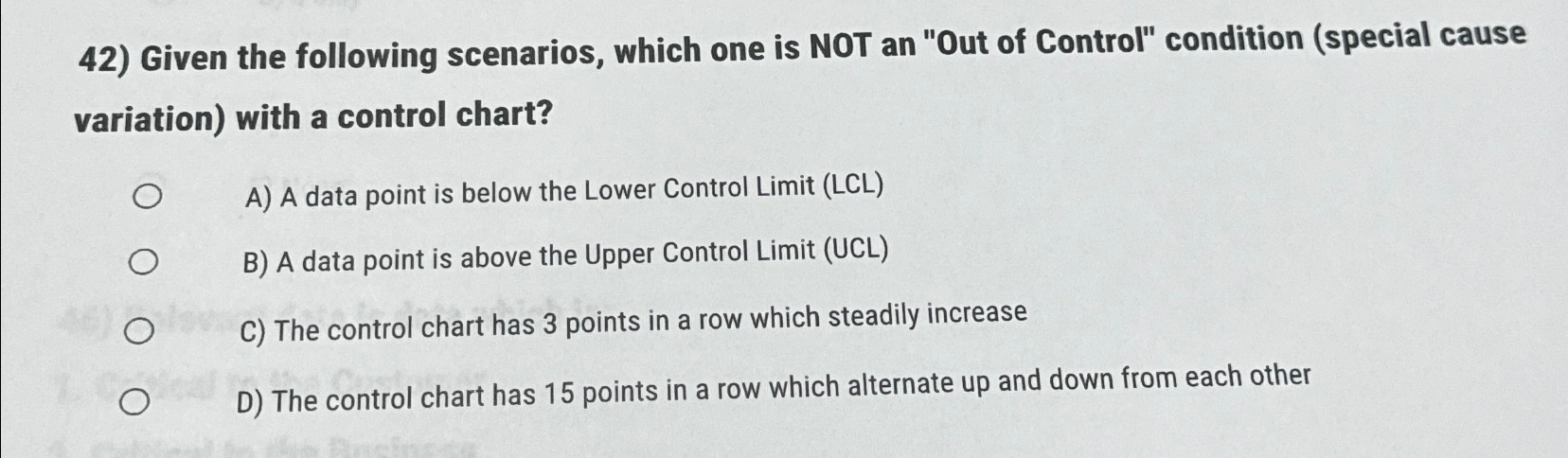 Solved Given the following scenarios, which one is NOT an | Chegg.com