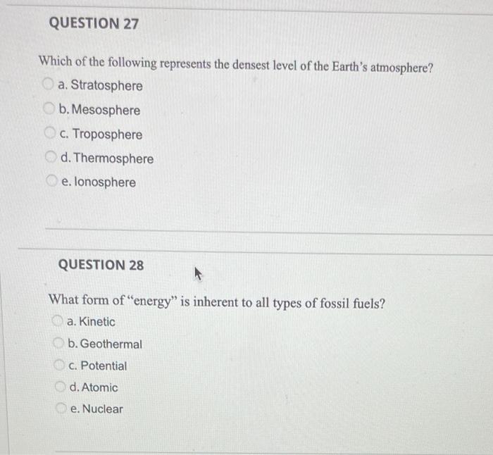 Solved QUESTION 27 Which of the following represents the | Chegg.com