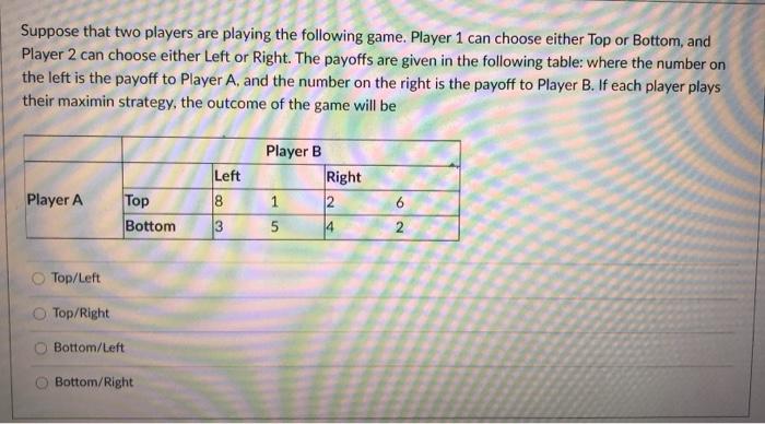Solved Suppose That Two Players Are Playing The Following | Chegg.com