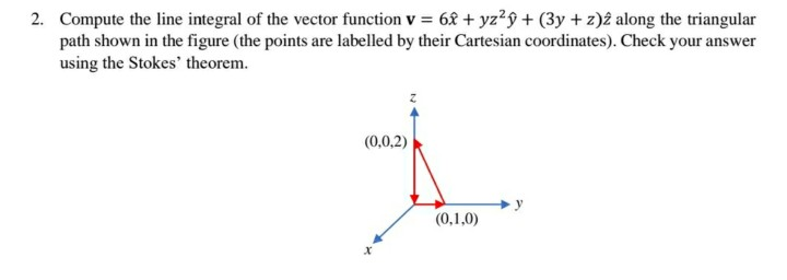 Solved 2. Compute The Line Integral Of The Vector Function V | Chegg.com