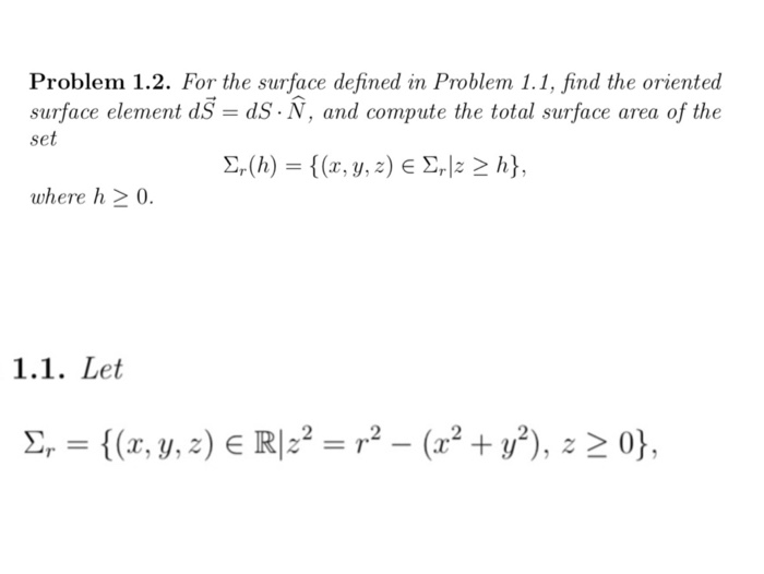 Solved Problem 1 2 For The Surface Defined In Problem 1 Chegg Com
