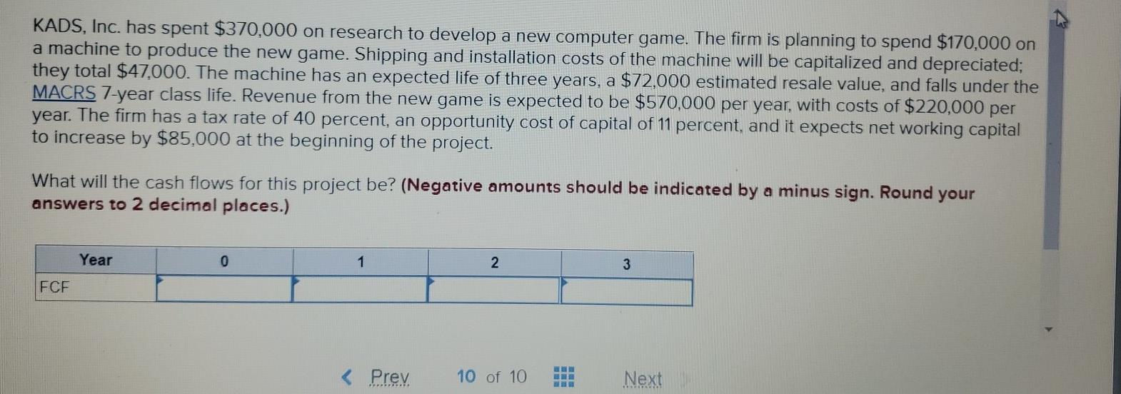 Solved KADS, Inc. has spent $370,000 on research to develop | Chegg.com