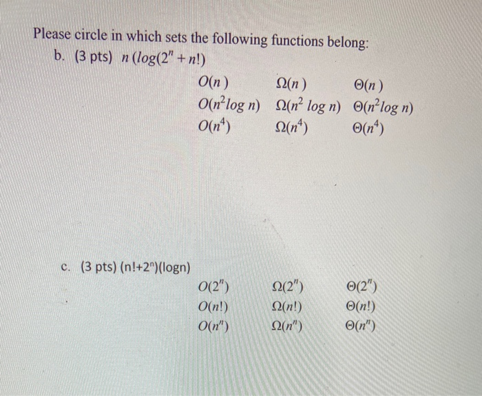 Solved Please Circle In Which Sets The Following Function Chegg Com