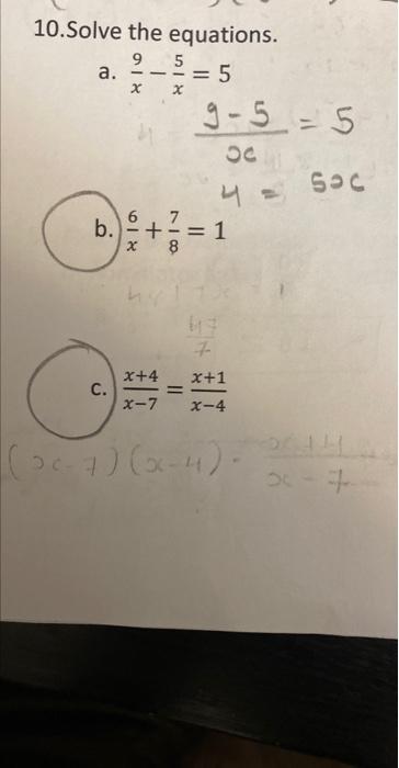 6 5 x   7 = 9 5 x − 8