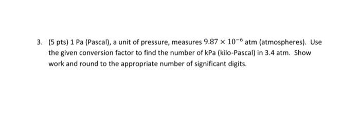 Conversion clearance atm kpa