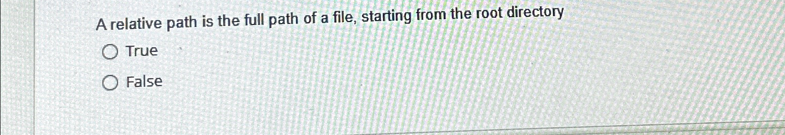 Solved A relative path is the full path of a file starting