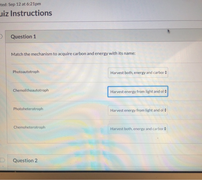 Solved ted: Sep 12 at 6:21 pm uiz Instructions Question 1 | Chegg.com