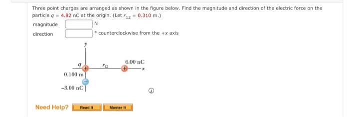 Solved Three point charges are arranged as shown in the | Chegg.com