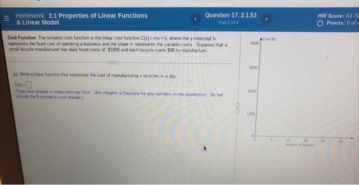Solved Homework: 2.1 Properties of Linear Functions & Linear | Chegg.com