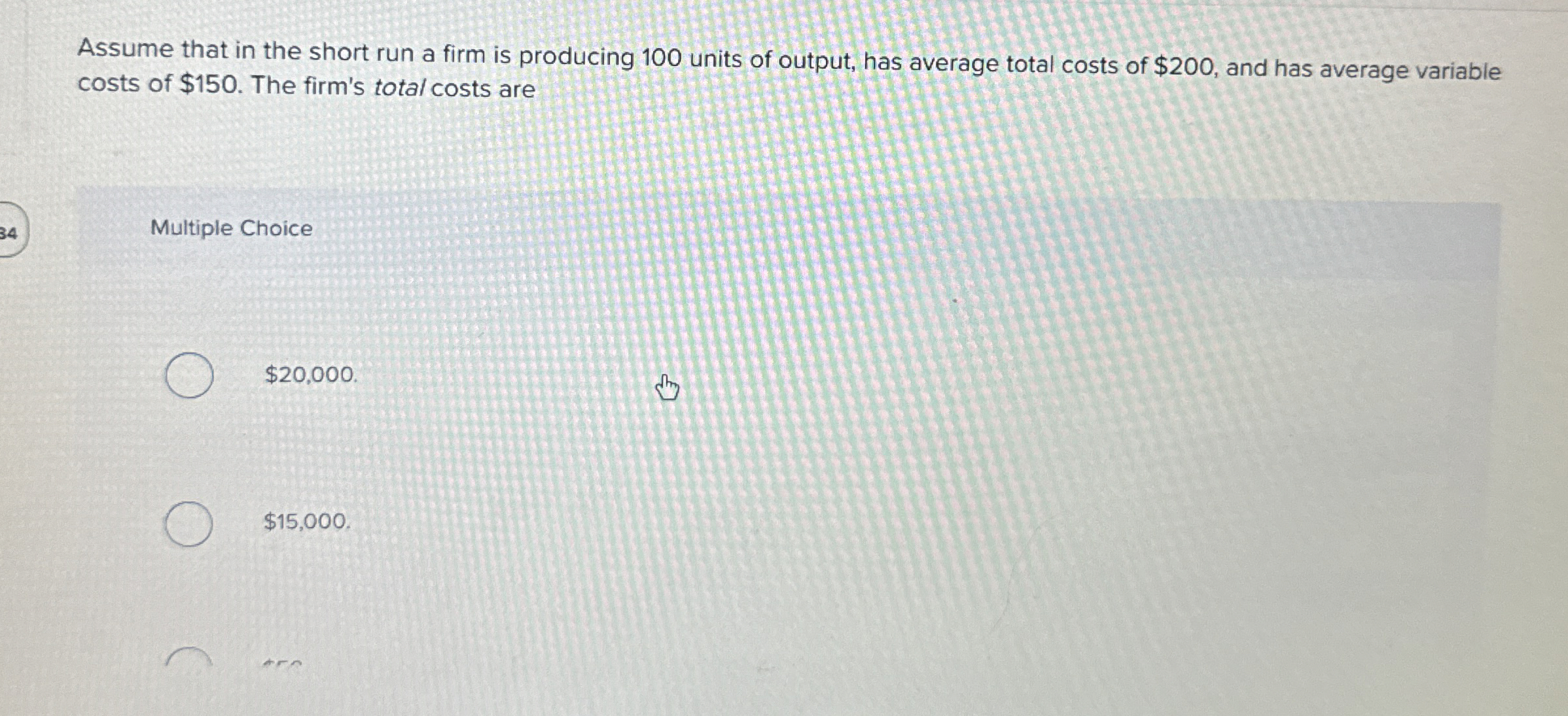 Solved Assume That In The Short Run A Firm Is Producing 1