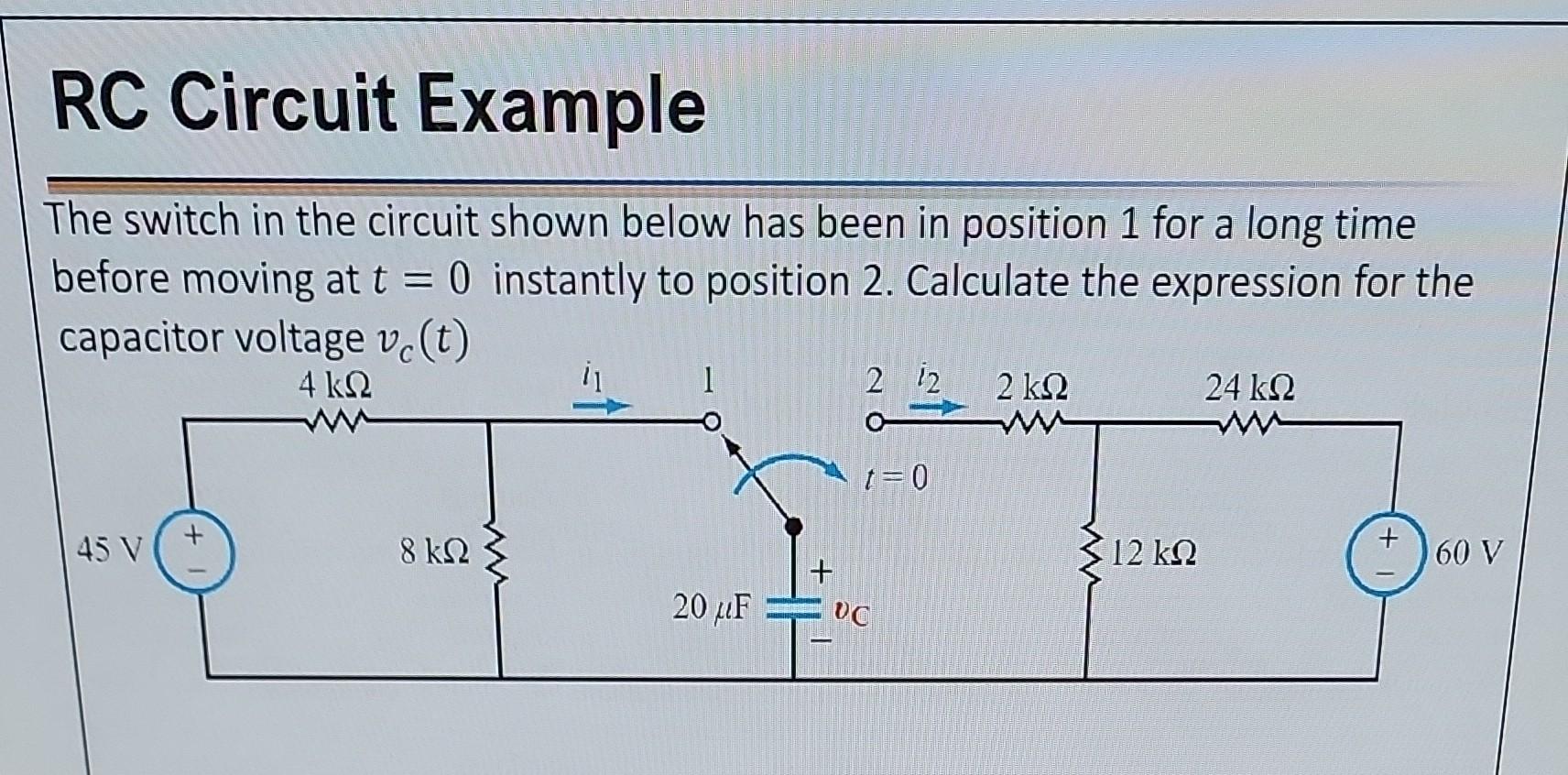 Solved The switch in the circuit shown below has been in | Chegg.com