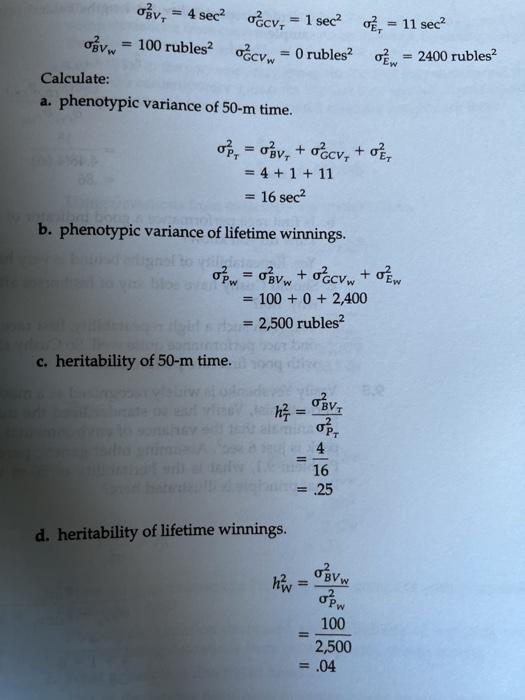 Problem 9 1 States The The Following Genetic Param Chegg Com