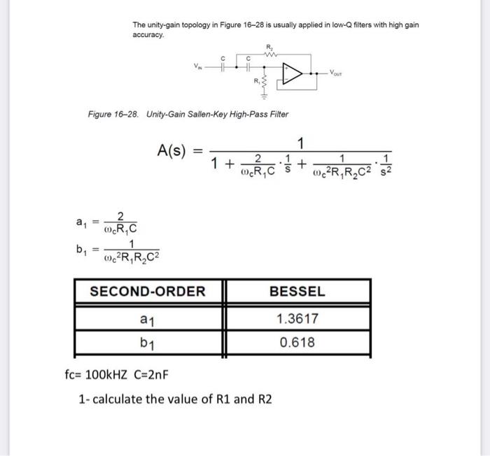 Solved The unity-gain topology in Figure 16−28 is usually | Chegg.com