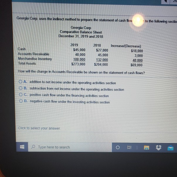 Solved Corp. uses the indirect method to prepare the