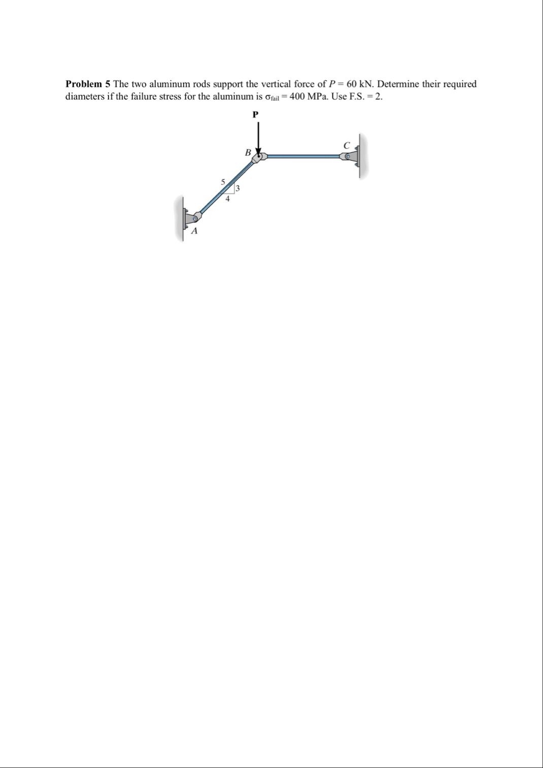 Solved Problem 5 ﻿The two aluminum rods support the vertical | Chegg.com