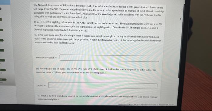 Solved The National Asscivment of Hducational Progress | Chegg.com