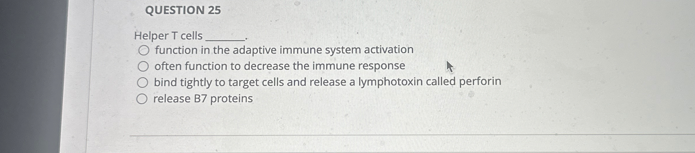 helper t cells function in the adaptive immune system activation quizlet