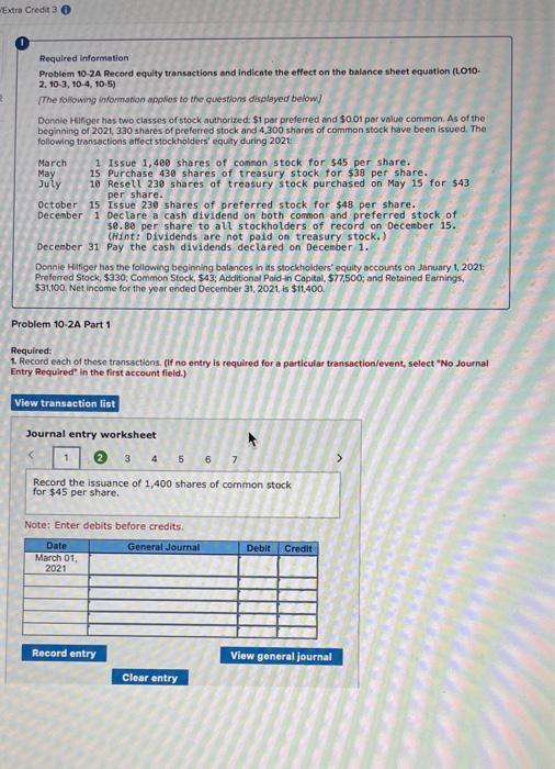 Solved Extra Credit 30 Required information Problem 10-2A | Chegg.com