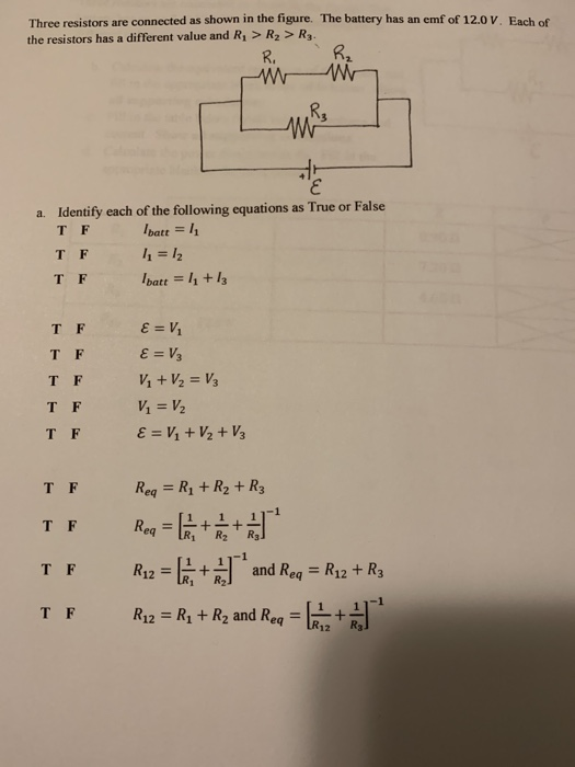 Solved Three resistors are connected as shown in the figure. | Chegg.com