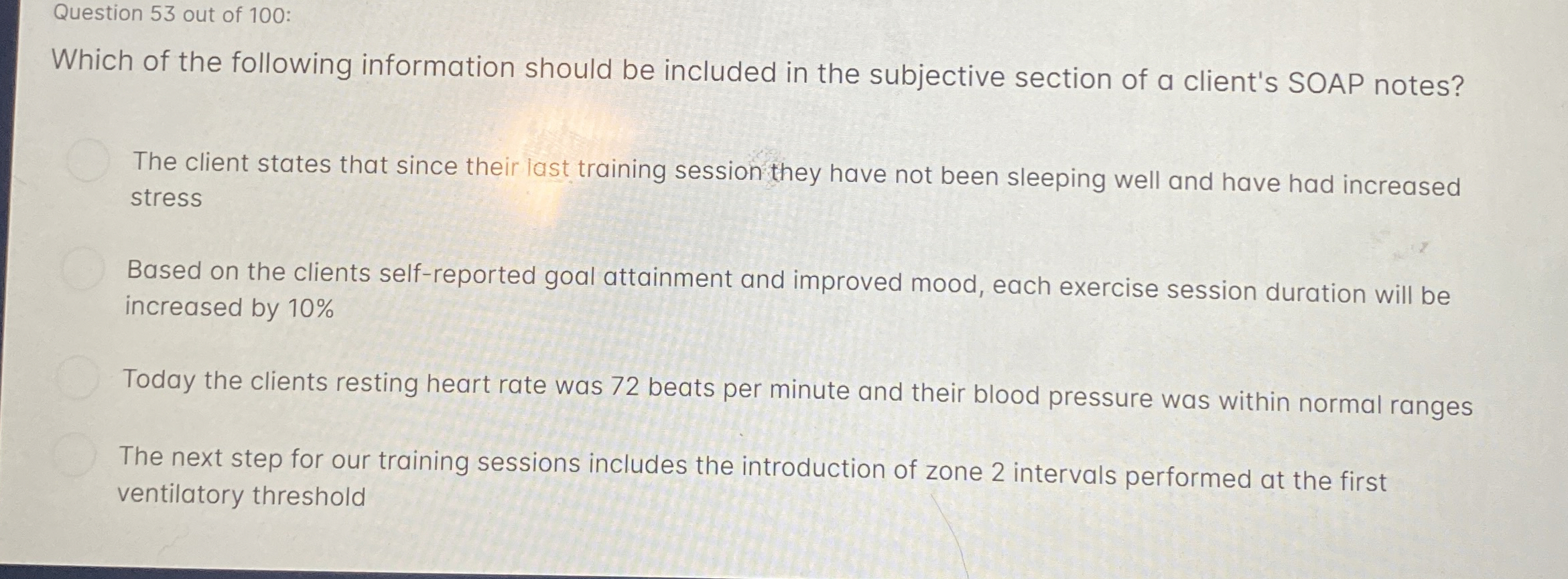 Solved Question 53 ﻿out of 100:Which of the following | Chegg.com