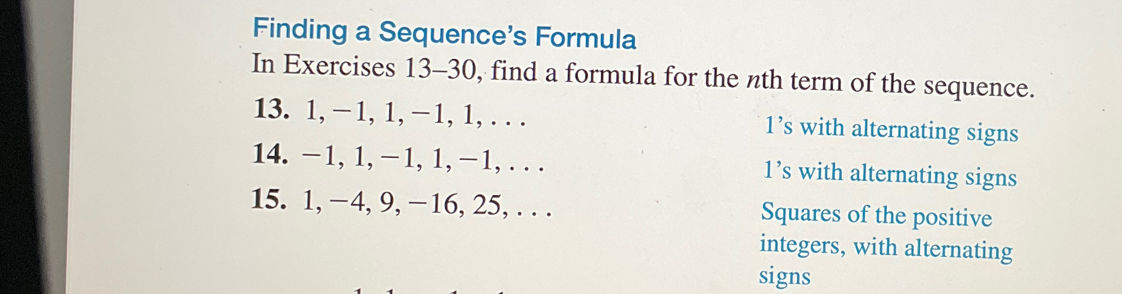 Finding a Sequence's FormulaIn Exercises 13-30, ﻿find | Chegg.com