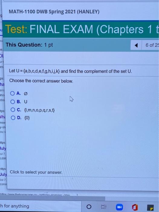 Solved Math 1100 Dwb Spring 21 Hanley Test Final Exa Chegg Com