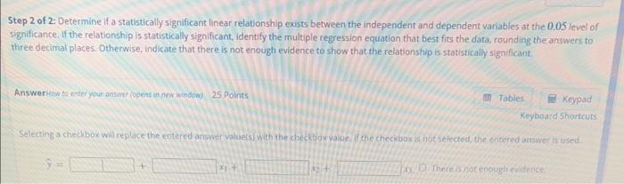 Solved The following data was collected to explore how the | Chegg.com