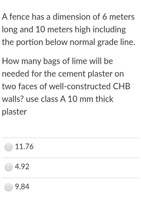 Solved A fence has a dimension of 6 meters long and 10 | Chegg.com