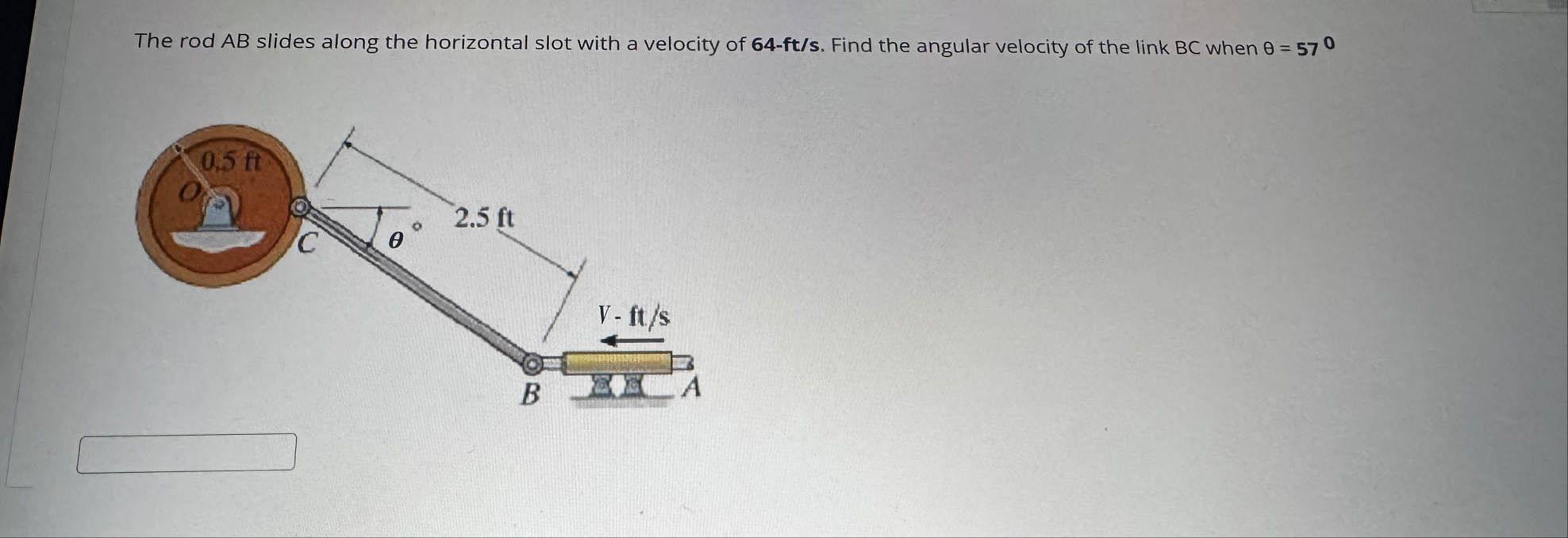 Solved The rod AB ﻿slides along the horizontal slot with a | Chegg.com