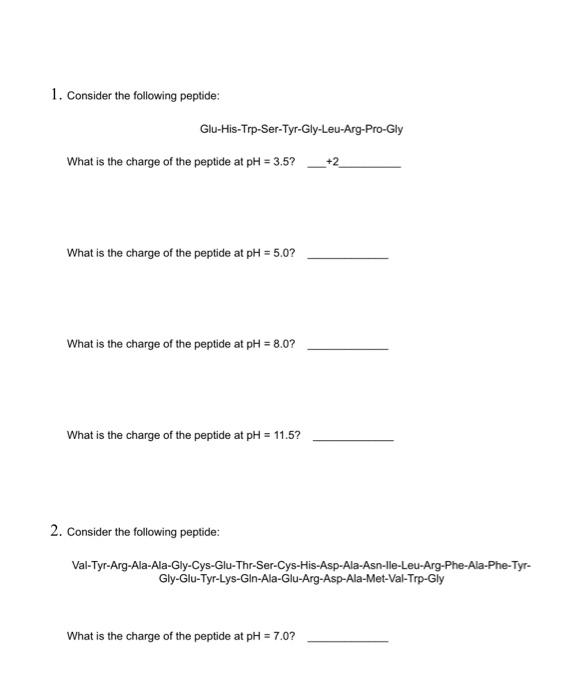 Solved 1. Consider The Following Peptide: | Chegg.com