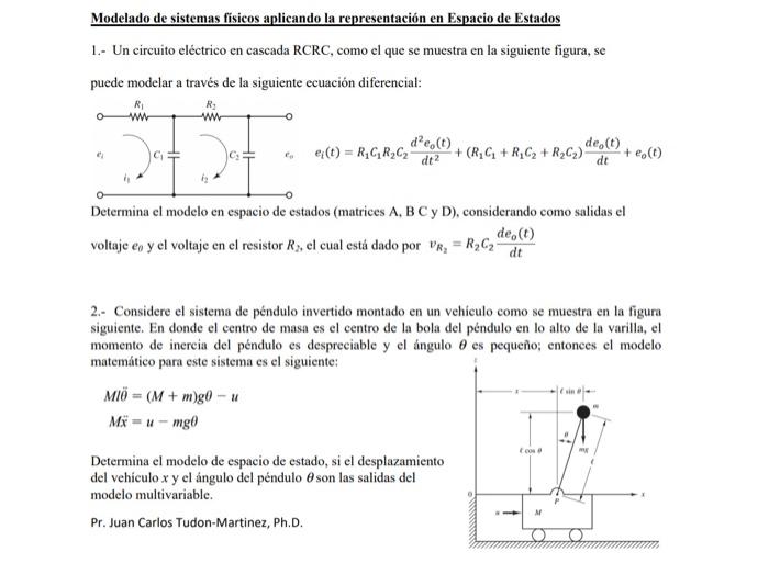 Solved Modelado de sistemas físicos aplicando la 